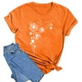thumbnail image 4 of Women Summer Tops Women's Fashion Print Top Loose Crew Neck T Shirt Workout Shirts Women Fit V Neck Ladies Tee Shirt Camping Novelty Items 3x Short Sleeve Tops Sheer Athletic Wear Sky for Orange 3XL, 4 of 4