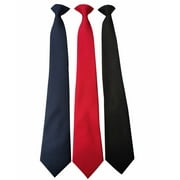 D-GROEE 3Pcs Mens Tie Business Wedding Solid Color Polyester Clip On Necktie for Wedding Funeral Security 