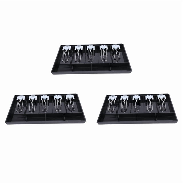 3X 5-Grid Money Cash Coin Register Insert Tray Replacement Cashier Drawer Storage Register Tray Box Classify Store