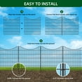 thumbnail image 3 of 1 Package [Premium Project] Metal Outdoor Fence 10 Pieces Without Door, Inner Arc Design, 10 Mesh Pieces + 10 Round Head Ground Plugs + 1 6-Point Wooden Hammer, 3 of 8