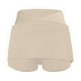thumbnail image 6 of HZLPFO Skirts for Woman Casual Mini Stretch Waist Flared Plain Pleated Skater Skirt Khaki,L, 6 of 6