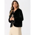 thumbnail image 4 of DARING DIVA Women's Faux Fur Long Sleeve Fluffy Outerwear Coat L Black, 4 of 6