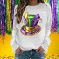 thumbnail image 1 of Xuyuer Women's Carnival Printed Long Sleeved Round Neck Mardi Gras Sweatshirt Carnival Outfits Women Carnival Sweatshirts Fat Tuesday Fashionable Pullover Tops, 1 of 6