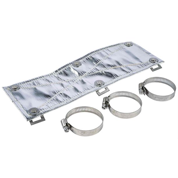 JEGS 32088 Exhaust Heat Shield ClampOn 12 in. L x 4 in. W Clamps Fit 1