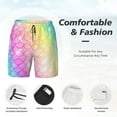 thumbnail image 6 of Picia Fish Scale pattern Mens Swim Trunks with Compression Liner Stretch Beach Shorts Quick Dry with Zipper Pockets No-Chafing Board Shorts-Small, 6 of 9