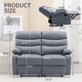 thumbnail image 3 of 2 Seater Manual Loveseat Recliner Sofa, Home Theater Seating with Console, 2 Seater Manual Reclining RV Sofa for Living Room, Dark Gray, 3 of 9