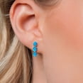 thumbnail image 3 of Gem Stone King 925 Sterling Silver Blue Opal 3 Stone Dangle Earrings for Women (3.00 Cttw, Gemstone October Birthstone, Oval Cabochon 6X4MM), 3 of 6
