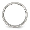 thumbnail image 2 of Stainless Steel 8mm Ridged Edge Wedding Band Ring Man Classic Domed W/edge  For Dad Mens  For Him, 2 of 11