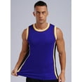 thumbnail image 5 of Yartina Basketball Jerseys for Men Basketball Practice Team Uniform Sleeveless Sport Shirts Gym Purple 5XL, 5 of 8