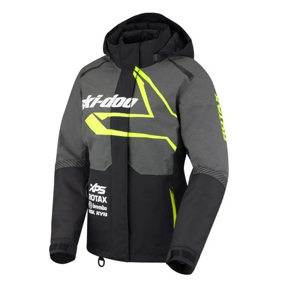 Ski-Doo  Womens X-Team Snowmobile Jacket Warm Water Resistant Heather Charcoal - Large 4409450929