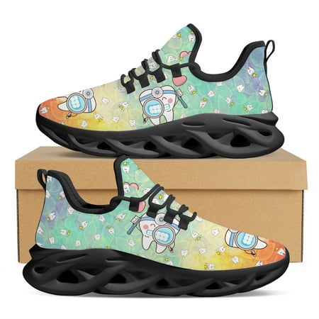 

Ladies Teeth Nursing Shoes Dental Medical Heartbeat Luxury Design Sneakers Casual Lightweight Lace-Up Vulcanized Shoes Footwear