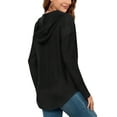 thumbnail image 6 of TARAINYA Women's Long Sleeve V Neck Waffle Weave Drawstring Hoodie Pullover, 6 of 8