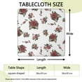 thumbnail image 2 of Square Tablecloth with Elastic Edges 36 * 36 Inch Waterproof Red Flower on White Table Cover Washable Indoor and Outdoor for Party Kitchen Dinner Banquet Patio Picnic, 2 of 3