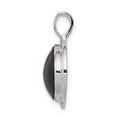 thumbnail image 2 of 925 Sterling Silver Solid Polished Simulated Onyx Pendant Necklace 22x19mm Wide Pendant for Women, 2 of 4