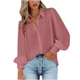 thumbnail image 2 of SEMPAI Blouses & Tops Women Tops Long Sleeve Round Neck Casual Tops Hoodies for Women Regular Fit Soft and Comfortable Solid Oversized Blouses for Womens Womens Tops, 2 of 6