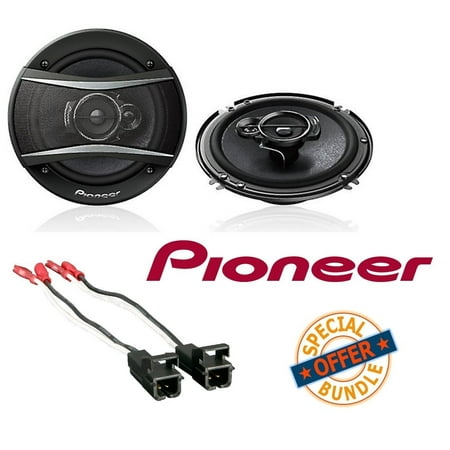 Pioneer TS-A1676R 6.5-Inch 3-Way Speaker Pair W/ (1 PAIR) Metra 72-4568 Speaker Harness for Select Buick and Chevy 2015 GM