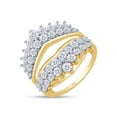 thumbnail image 3 of AFFY 1.90Ct Round Cut Lab Created Moissanite Diamond Double Row Solitaire Enhancer Guard Ring in 14K Yellow Gold over Sterling Silver-8.5, 3 of 6