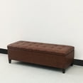 thumbnail image 5 of Adeco  50" Bonded Leather Storage Ottoman Bench Dark-Brown Bonded Leather,Faux Leather Large Americana,Modern & Contemporary Faux Leather, 5 of 5