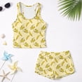 thumbnail image 5 of COEQINE Girls Swimsuit 2 Piece Tankini with Removable Pads for Ages 10-11 Modest Bathing Suits for Big Kid Tween Soft Comfortable Pool Beach Wear Tankini Set, Yellow Banana Print, 5 of 8