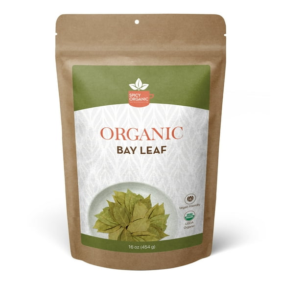 SPICY ORGANIC Bay Leaves 16 OZ - 100% USDA Organic, Non-GMO Bay Leaf Spice (Indian Tej Patta)