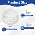 thumbnail image 2 of Shower Strainer Drain Trim Set 4-1/4", 1 Pcs 304 Stainless Steel Round Screw-in Shower Strainer Drain Cover with Screws for Bathroom Floor Lawns Landscaped Walkways Patios, Silver, 2 of 6