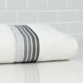 thumbnail image 3 of Mainstays Basic Bath Towel, Soft 100%  Cotton and Highly Absorbent Striped Bath Towel, White, 3 of 9