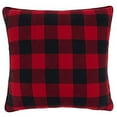 thumbnail image 3 of Fennco Styles Holiday Buffalo Plaid Merry Design Decorative Throw Pillow 16" W x 16" L - Red & Black Square Cushion for Christmas, Home, Couch, Office, Living Room DÃ©cor, 3 of 3