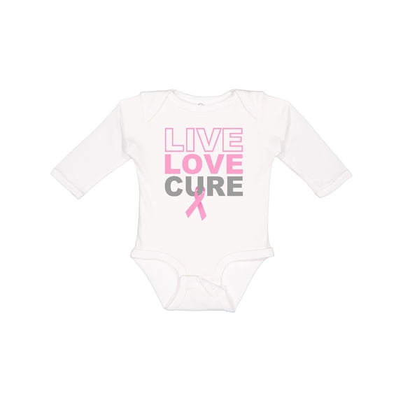 Inktastic Live Love Cure Breast Cancer Boys or Girls Long Sleeve Baby Bodysuit