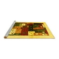 thumbnail image 2 of Ahgly Company Machine Washable Indoor Square Abstract Yellow Contemporary Area Rugs, 6' Square, 2 of 4