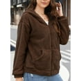 thumbnail image 7 of Cuteduck Womens Sherpa Jacket Fuzzy Fleece Zip Up Winter Hoodies Coat, S-2XL, 7 of 7