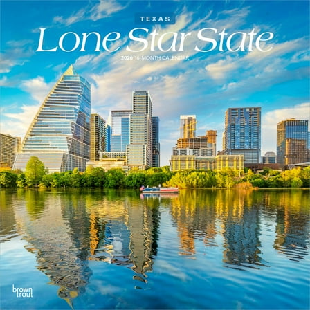 Texas Places | 2026 12x24" (Hanging) Wall Calendar | Plastic-Free | BrownTrout
