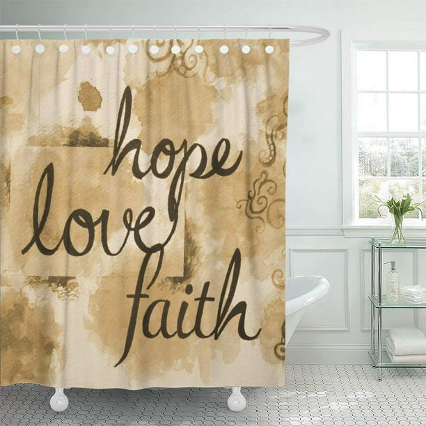 Religious Message Of Faith Hope, Religious Shower Curtains