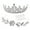 Floral, variant on White Glass Crystal Fancy Flower Crown Tiara with Hair Band Pins in Birthday Gifts