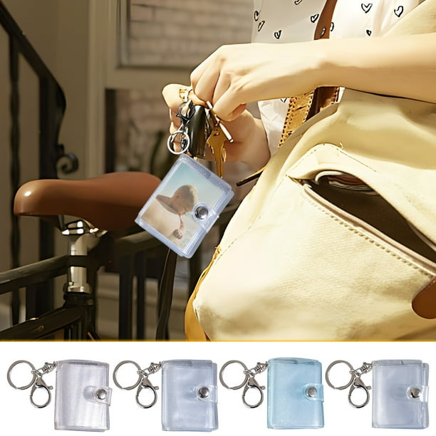 Minimal Fotos, 16 Insertos de Bolsas, Llavero Incluido, Elegante Material de Polipropileno, Perfecto para Bodas y Recuerdos Familiares, Portátil y Ligero, Tamaño 62 X 55 Mm