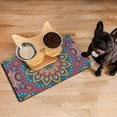 thumbnail image 3 of Pet Feeding Mat Featuring Ethnic Mandala Art Tribal Boho Design, Durable Waterproof Absorbent Non-Slip Dog Food Mat, 3 of 7