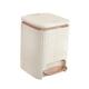 thumbnail image 2 of Cubo de basura para baño, cubo de basura doméstico, cubo de basura con pedal y tapa tipo prensa. Blanco Lechoso 9L, 2 of 9