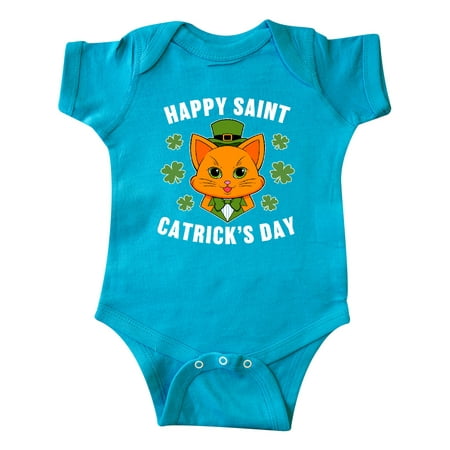 

Inktastic St. Patrick s Day Happy Saint Catrick s Day with Orange Cat Gift Baby Boy or Baby Girl Bodysuit