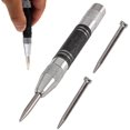 thumbnail image 1 of QUETO Automatic Center Punch Black Steel Spring Loaded Center Hole Punch Metal Punch Center Punch Metal Hand Tool For Metal Or Wood With 2 Replacement Tips, 1 of 5