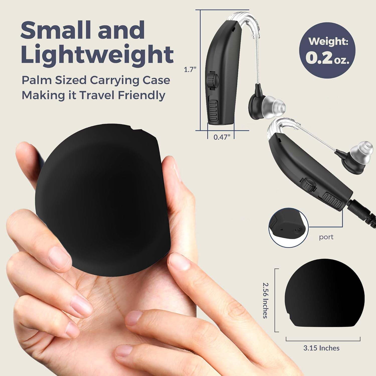 MEDca Rechargeable Digital Hearing Amplifier (Pair of 2) - Personal Hearing Enhancement Device with All-Day Battery Life, Active Digital Noise Reduction - Black