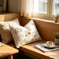 thumbnail image 5 of Rustic Wildflower Embroidered Lumbar Pillow Cover, Fuzzy Yarn Vintage Floral Rectangular Cushion Case for Sofa Bed Bench Chair and Farmhouse Home Decor, 5 of 6