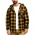 thumbnail image 4 of StSilkitty Button down Shirt Jacket for Mens Plaid Long Sleeve Drawstring Front Hooded T-Shirts with Pockets Lightweight Casual Shacket, 4 of 6
