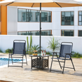 thumbnail image 3 of Renwick Foldable Dining Chairs with Backrest and Armrests, Set of 2, Navy Blue, 3 of 9
