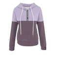 thumbnail image 5 of Craaazy Hoodies for Women Button Down Pullover Sweatshirts Hat Rope Hooded Pocket Tops Long Sleeve Shirts Gifts For Women, 5 of 6