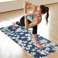 thumbnail image 6 of Dark Blue Daisy Flower Pattern Hot Yoga Mat Towel Non Slip for Hot Yoga - Quick-Drying Yoga Mat Cover with 4 Corner Pockets with Travel Bag - Hot Yoga Towel Non Slip 70"x26", 6 of 6