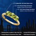 thumbnail image 2 of Gem Stone King 10K Yellow Gold Green Peridot Engagement Ring for Women | 1.65 Cttw | Round 5MM | Gemstone August Birthstone | Size 7, 2 of 6