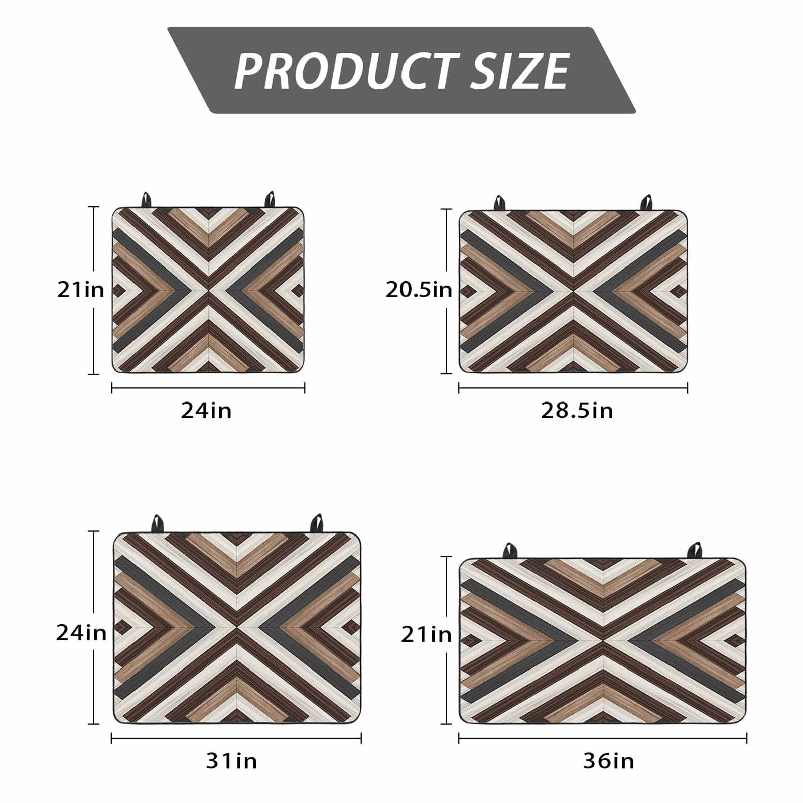 Brown Blue Geometric Stove Top Cover for Electric Stove, Heat-proof & Non Slip Glass Top Stove Cover Protector, Modern Vintage Abstract Art Kitchen Flat Cooktop Rubber Mat 24x21 Inches