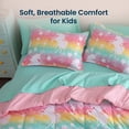 thumbnail image 3 of Sleep Zone Twin Kids Bedding Comforter Set, 5 Piece Girl Cute Durable Children Bed in a Bag, Starry Unicorn, 3 of 8