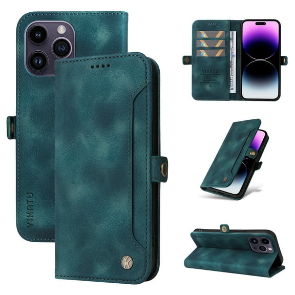 Nalacover For iPhone 14 Pro Wallet case 【RFID Blocking】【Slide Pocket Slot】,Credit Card Holder Flip Folio Book PU Leather Protective Cover Women Men For iPhone 14 Pro - 6.1", brown