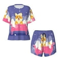 thumbnail image 4 of Naloa Dog Washes in a Pink Bath Women's Short-Sleeved Pajama Set, Loungewear, Summer pajamas, Breathable Cozy - 4X-Large, 4 of 9