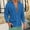 Blue, variant on Men's Casual Stylish Short Sleeve Button-Up Solid Shirt Cotton Beach Shirts V-Neck Casual Button T-shirt Khaki M